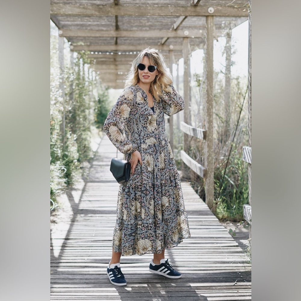 H&M x Morris & CO Floral Long Sleeve Maxi Dress - Picture 3 of 7